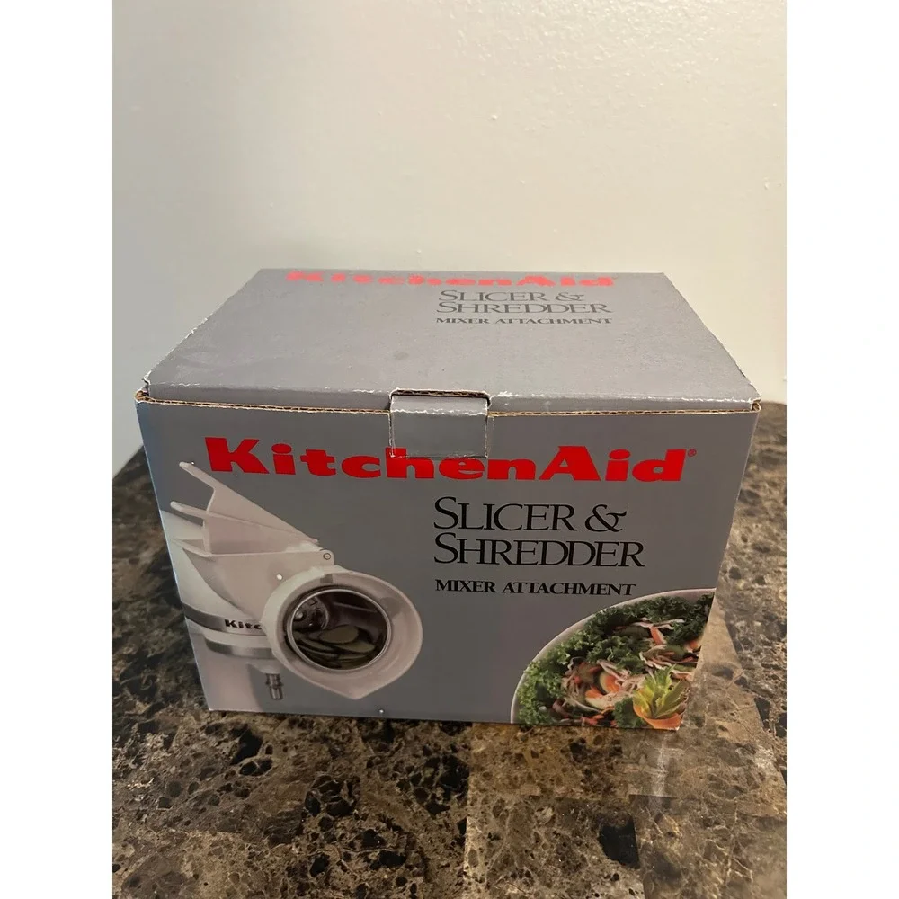 KitchenAid Slicer and Shredder Stand Mixer Attachment with 4 Cones White